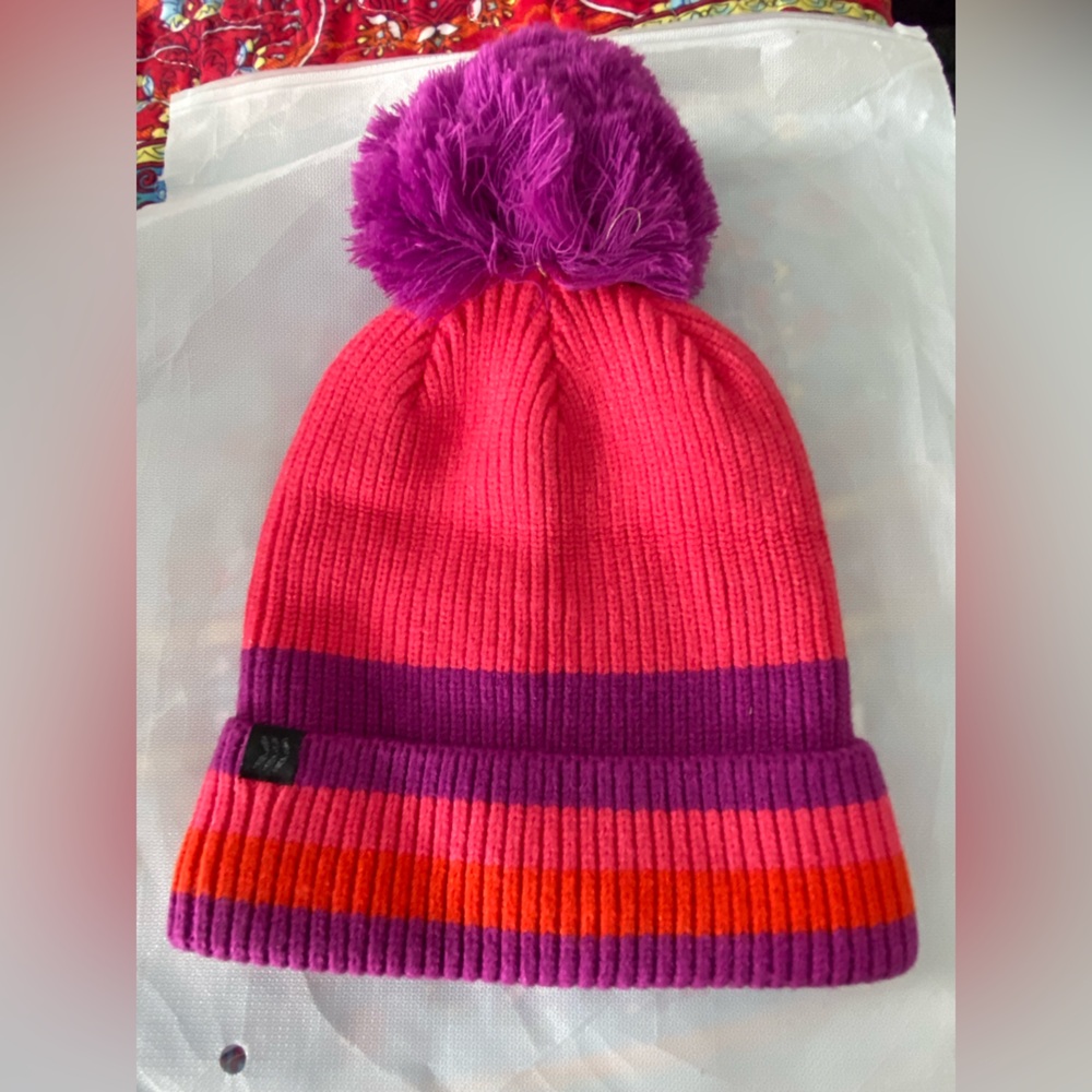 All in Motion Pink and Purple Kids Beanie